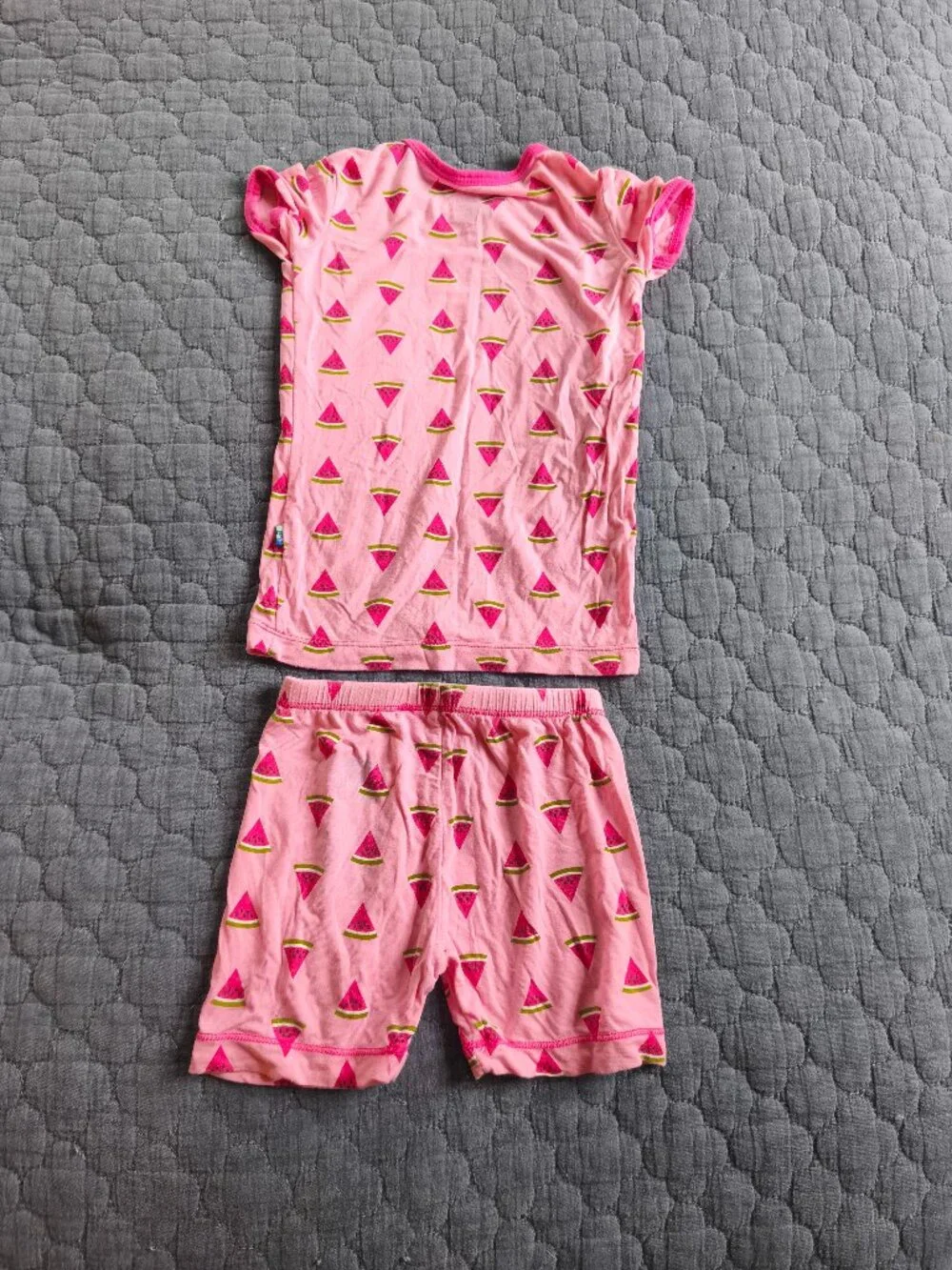 Kickee Pants Bamboo Lotus Watermelon Shorts Shirt Pajama Set sz 3T Pink